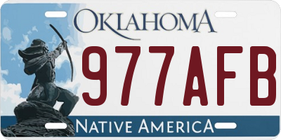 OK license plate 977AFB