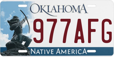 OK license plate 977AFG