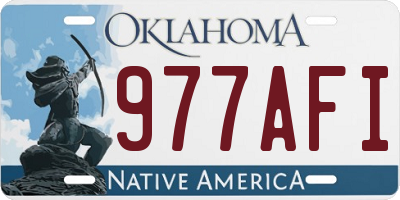 OK license plate 977AFI