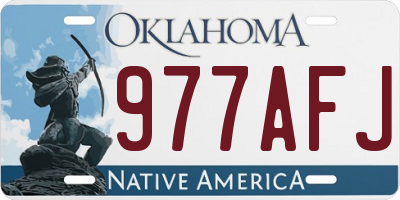 OK license plate 977AFJ