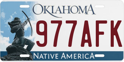 OK license plate 977AFK