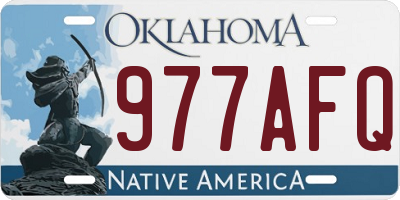 OK license plate 977AFQ