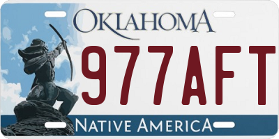 OK license plate 977AFT
