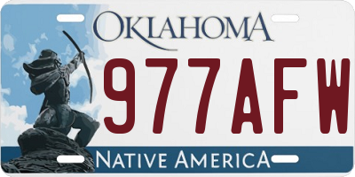 OK license plate 977AFW
