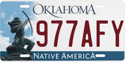 OK license plate 977AFY