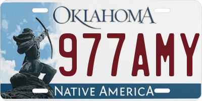 OK license plate 977AMY
