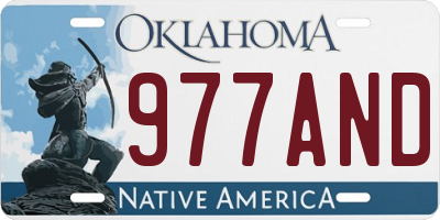 OK license plate 977AND