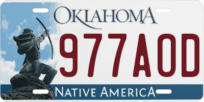 OK license plate 977AOD