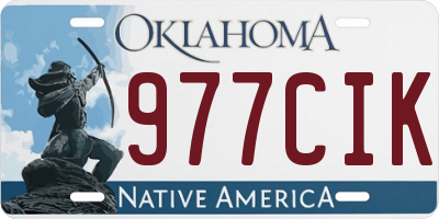 OK license plate 977CIK