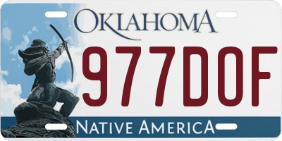 OK license plate 977DOF