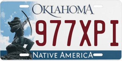 OK license plate 977XPI