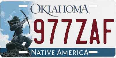 OK license plate 977ZAF