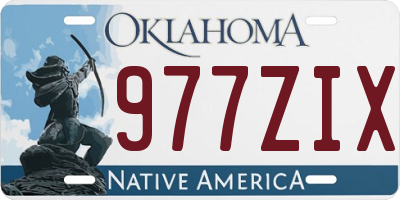 OK license plate 977ZIX