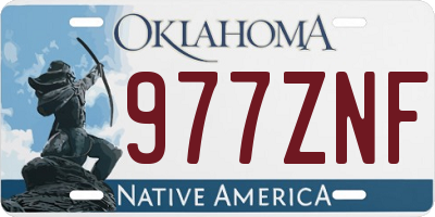 OK license plate 977ZNF