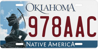 OK license plate 978AAC