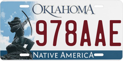 OK license plate 978AAE