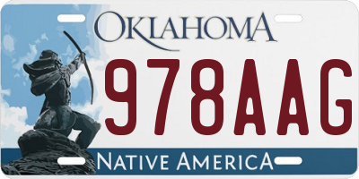 OK license plate 978AAG