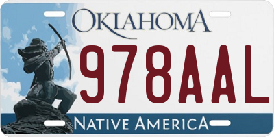 OK license plate 978AAL
