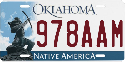 OK license plate 978AAM