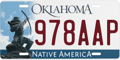 OK license plate 978AAP