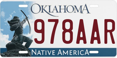 OK license plate 978AAR