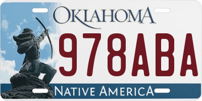 OK license plate 978ABA