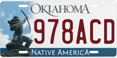 OK license plate 978ACD