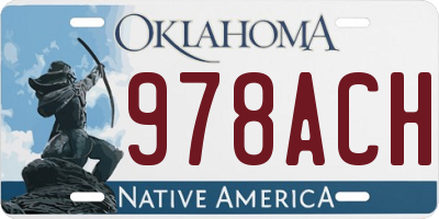 OK license plate 978ACH