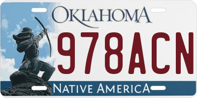 OK license plate 978ACN