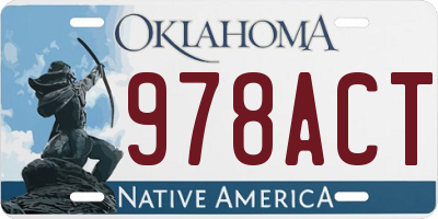 OK license plate 978ACT