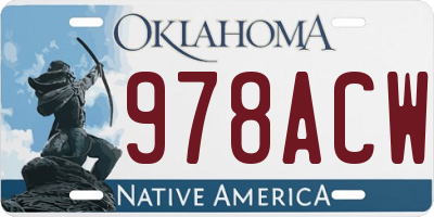OK license plate 978ACW