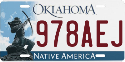OK license plate 978AEJ