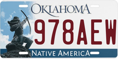 OK license plate 978AEW