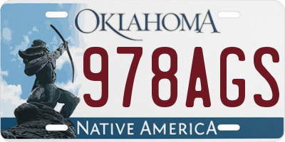 OK license plate 978AGS