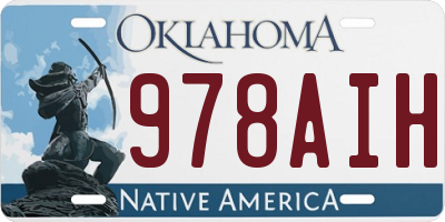 OK license plate 978AIH