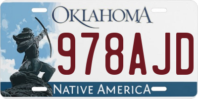 OK license plate 978AJD