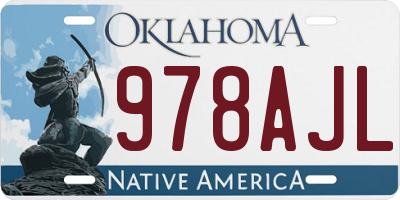 OK license plate 978AJL