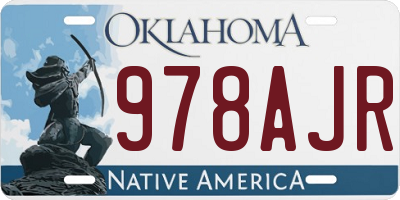 OK license plate 978AJR