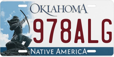 OK license plate 978ALG
