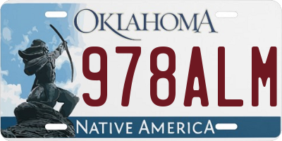 OK license plate 978ALM