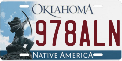 OK license plate 978ALN