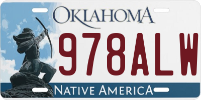 OK license plate 978ALW