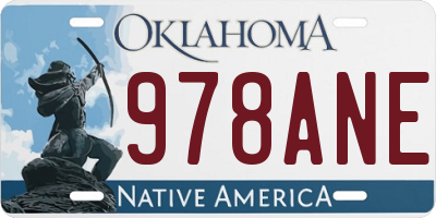 OK license plate 978ANE