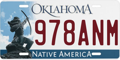 OK license plate 978ANM