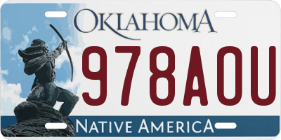 OK license plate 978AOU