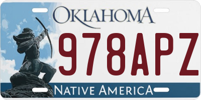 OK license plate 978APZ
