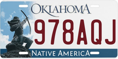 OK license plate 978AQJ