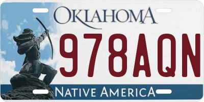 OK license plate 978AQN