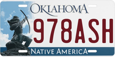 OK license plate 978ASH