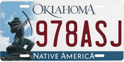 OK license plate 978ASJ